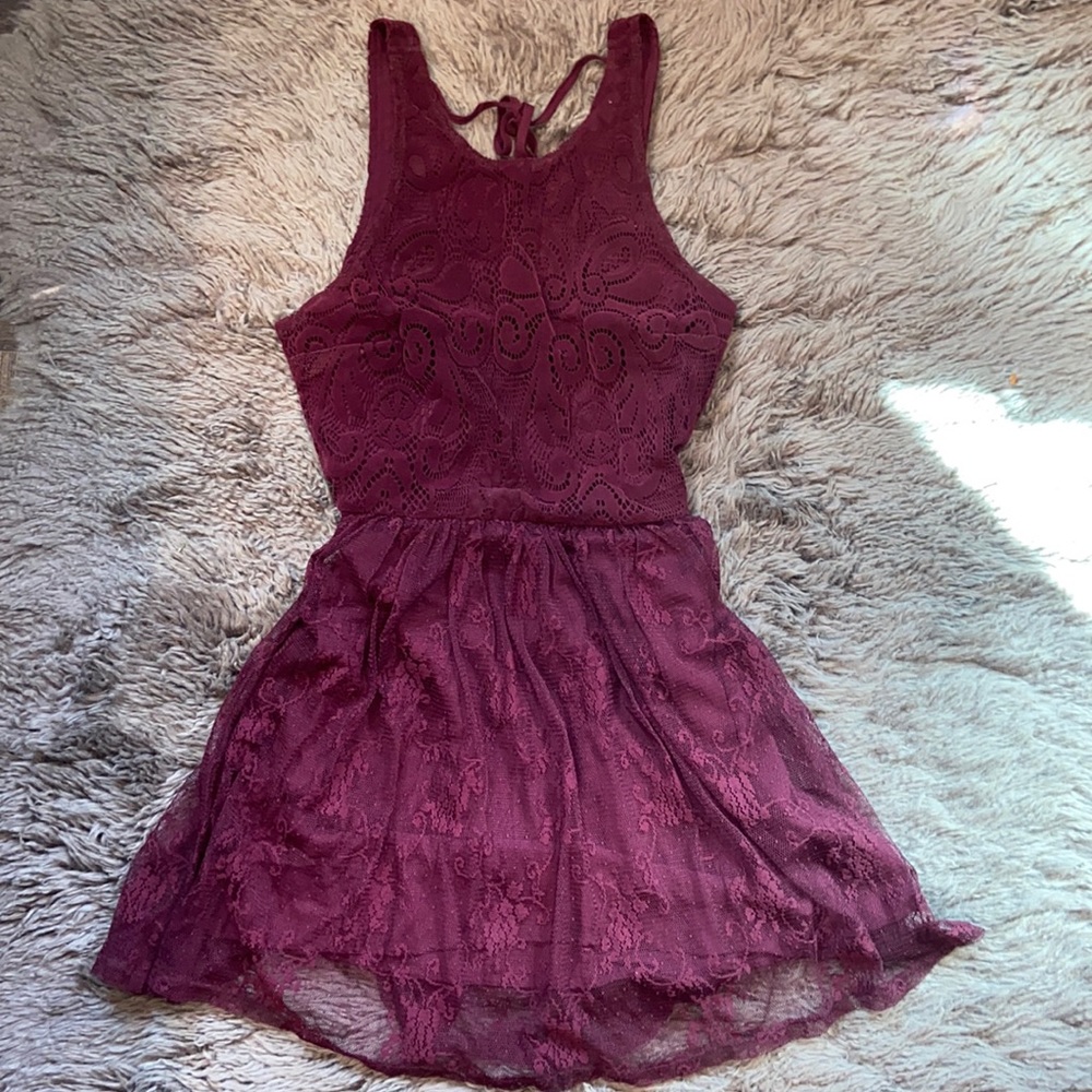 Hollis yet Burgundy ALine Dress